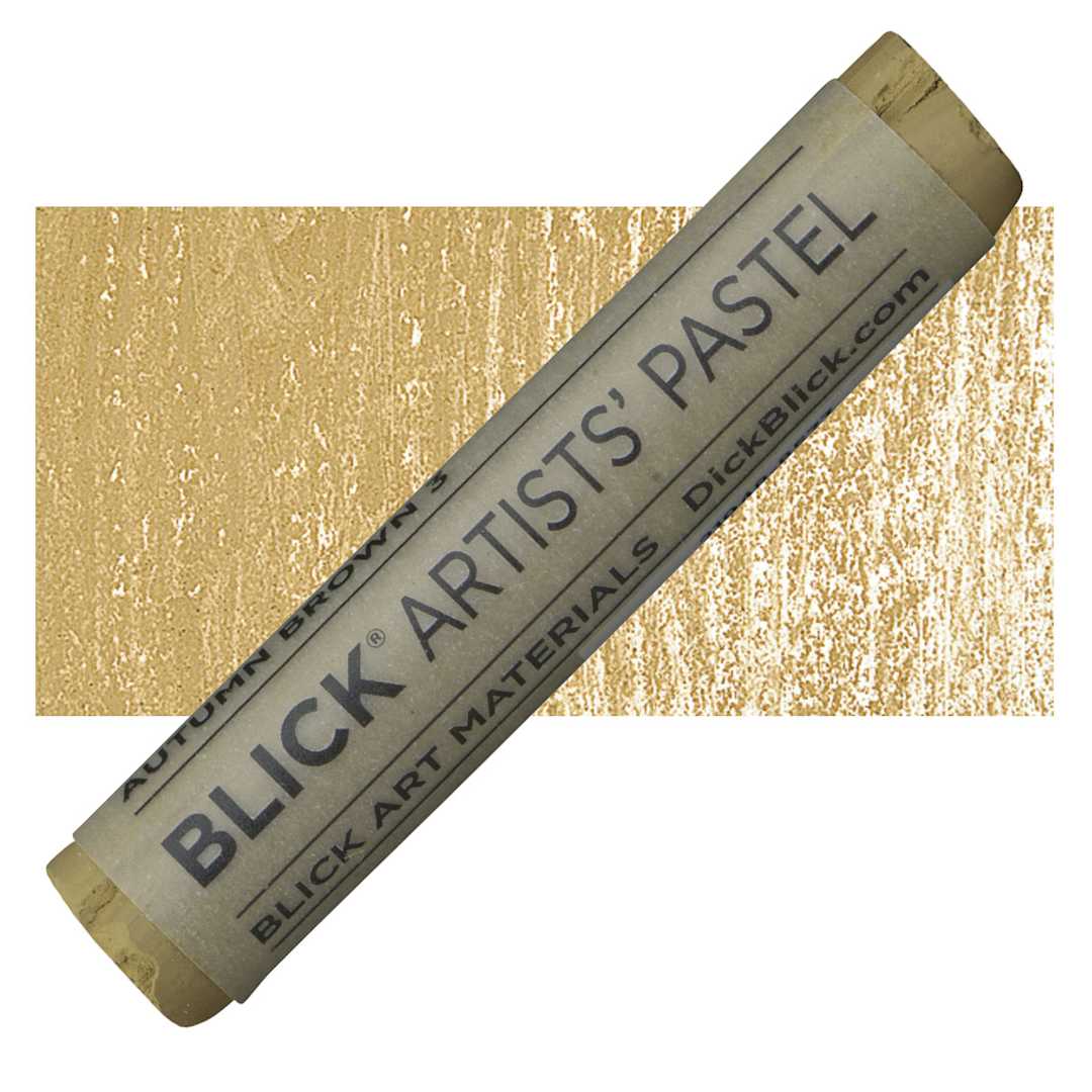 Open in modal - Blick Artists' Soft Pastel - Autumn Brown 3 pastel and swatch