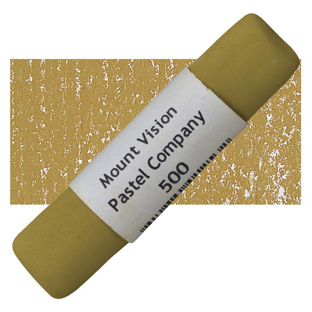 Open in modal - Mount Vision Handmade Pastel - Cool Tan (Green) 500 pastel and swatch
