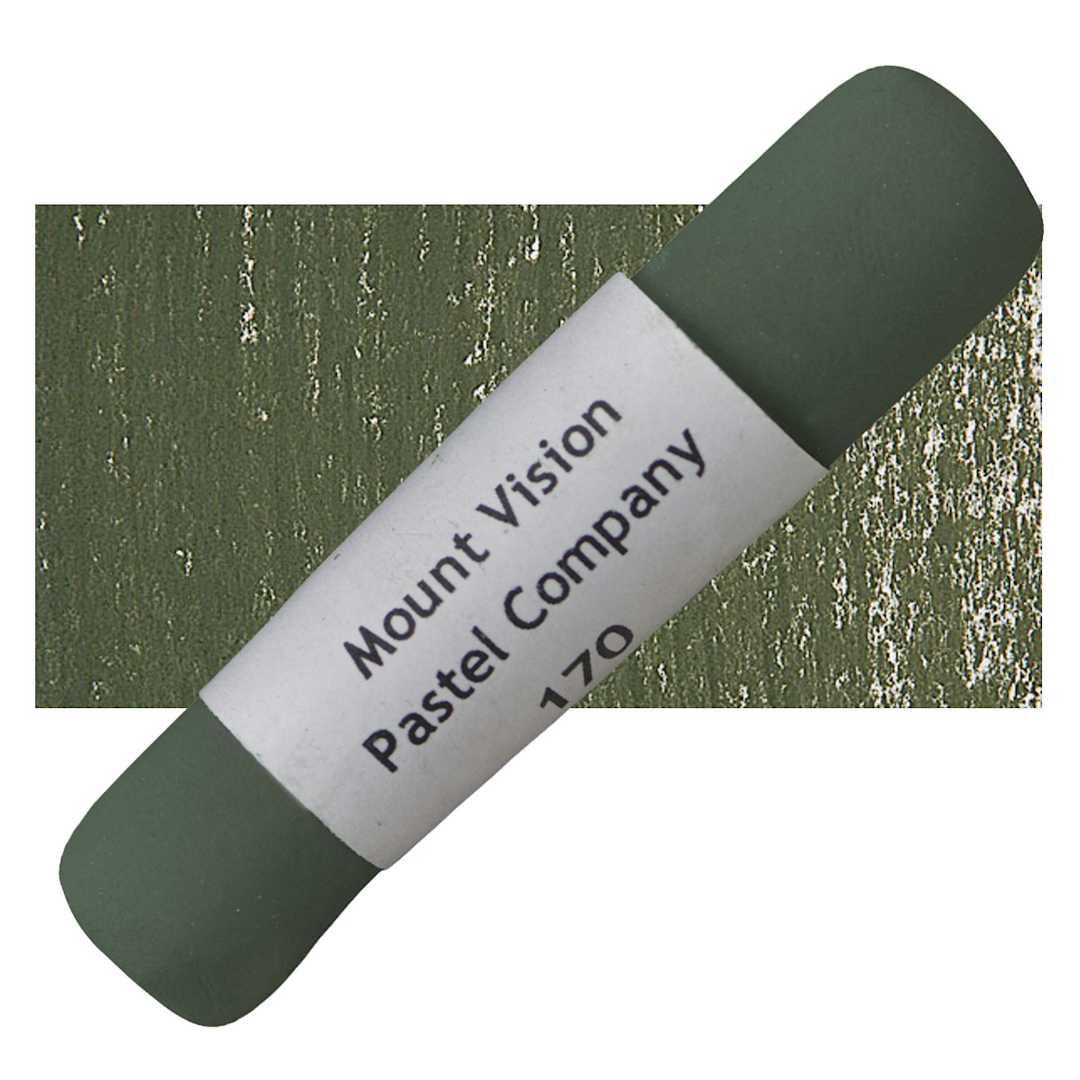 Open in modal - Mount Vision Handmade Pastel - Warm Greenish Gray 170 pastel and swatch