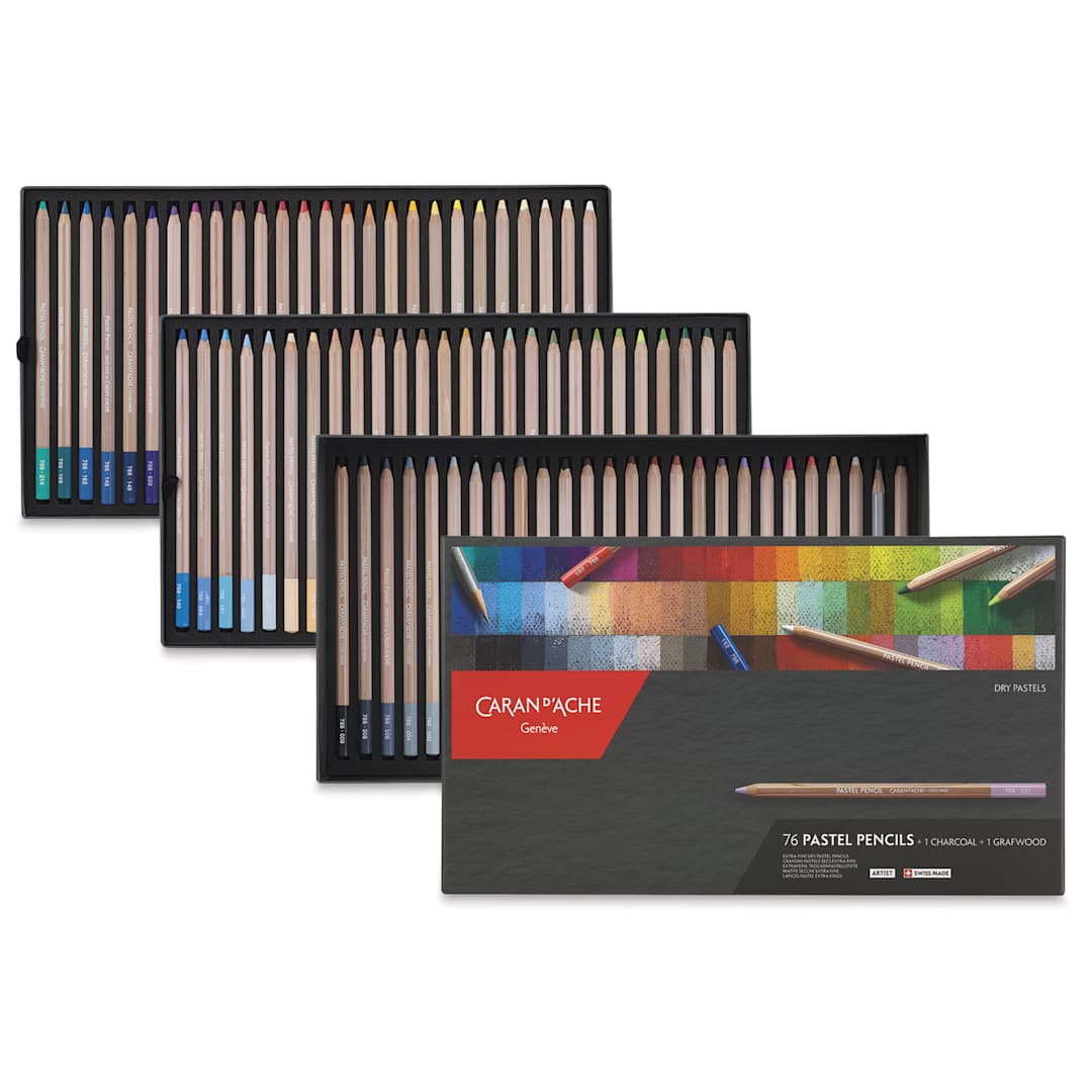 Open in modal - Caran d'Ache Pastel Pencil Set - Set of 76 Assorted Colors