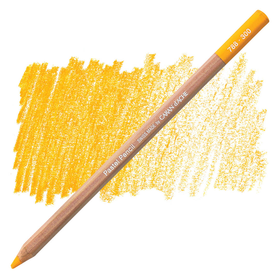 Open in modal - Caran d'Ache Pastel Pencil - Fast Orange pencil and swatch