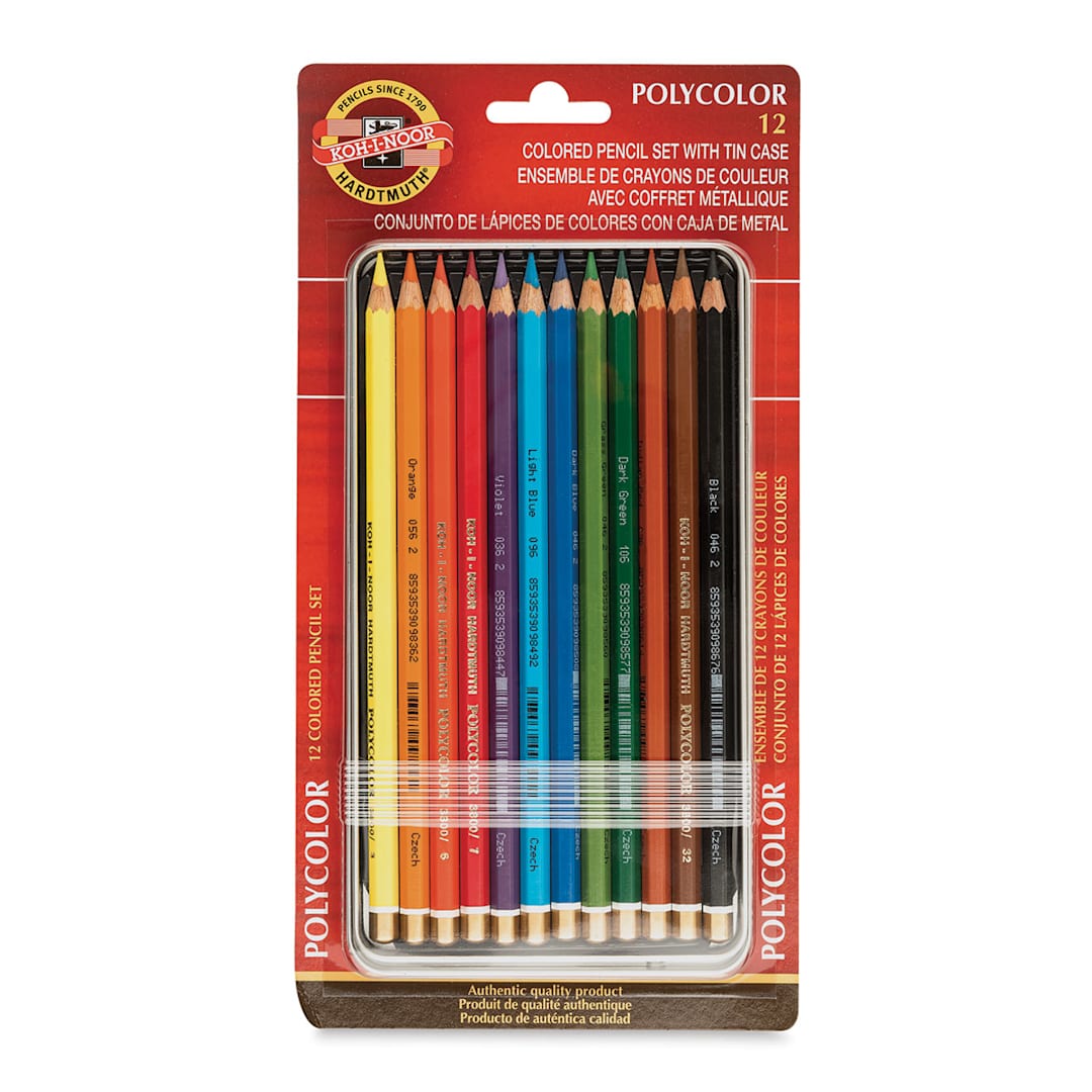 Open in modal - Koh-I-Noor Polycolor Dry Color Drawing Pencils, Set of 12