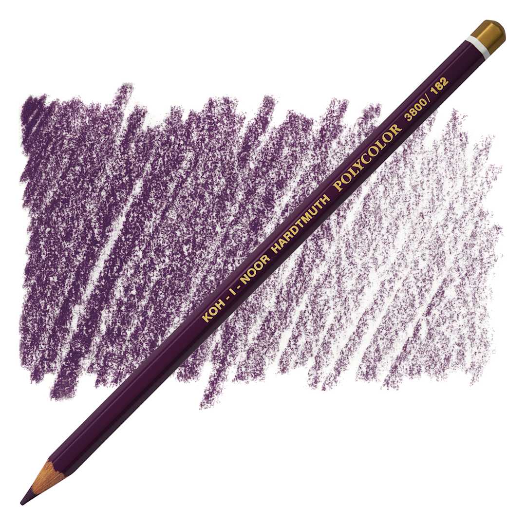 Open in modal - Koh-I-Noor Polycolor Dry Color Drawing Pencil - Delft Blue 182, swatch and pencil