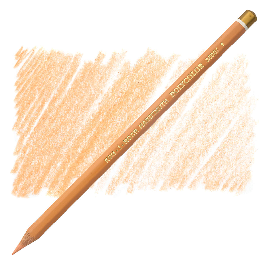 Open in modal - Koh-I-Noor Polycolor Dry Color Drawing Pencil - Beige 9, swatch and pencil