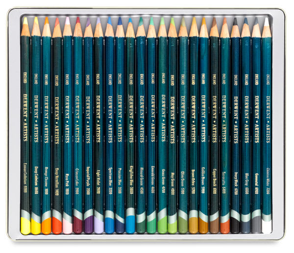 Open in modal - Derwent Artist Pencil Set - Tin Box, Set of 24 (set contents)
