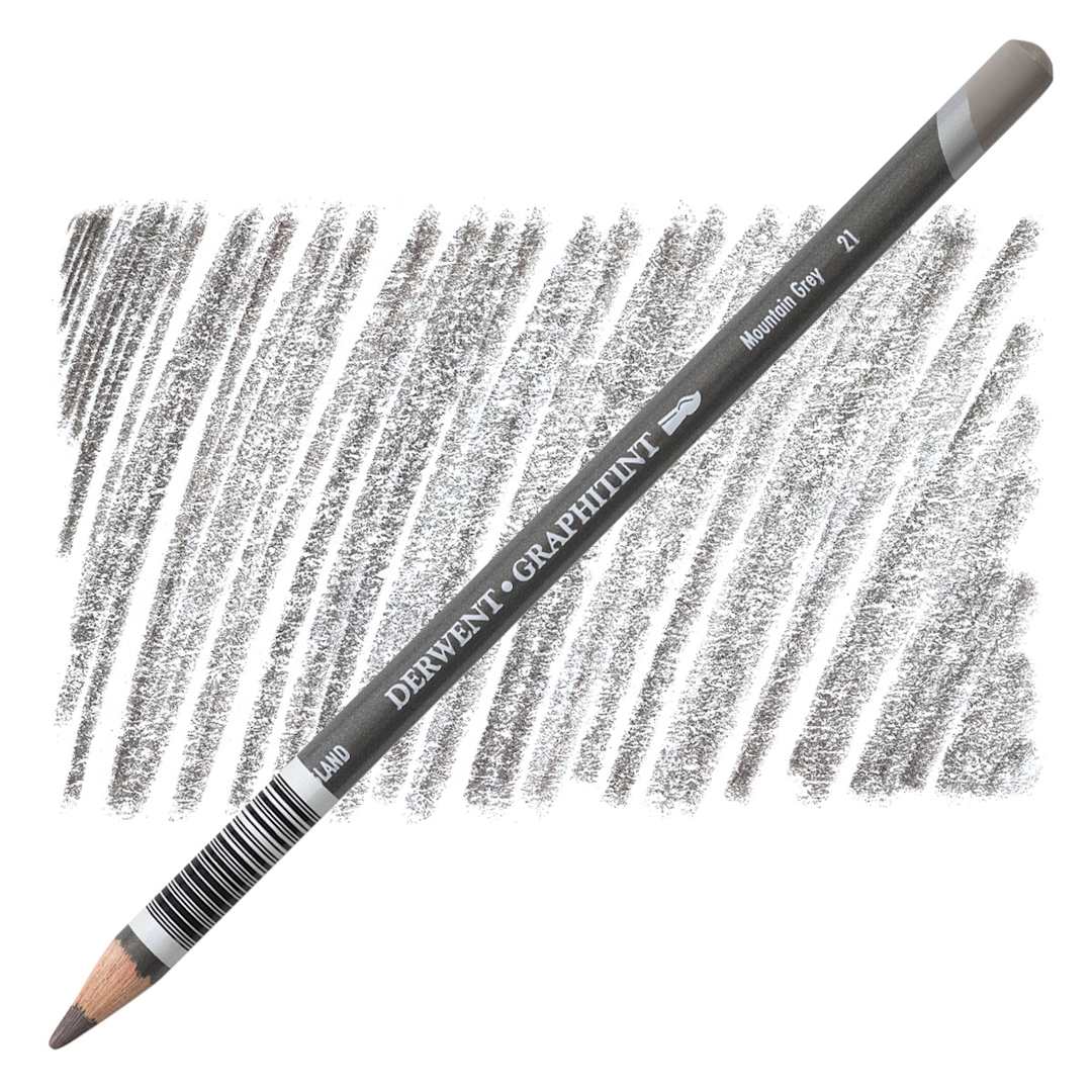 Open in modal - Derwent Graphitint Pencil - Mountain Gray pencil and swatch