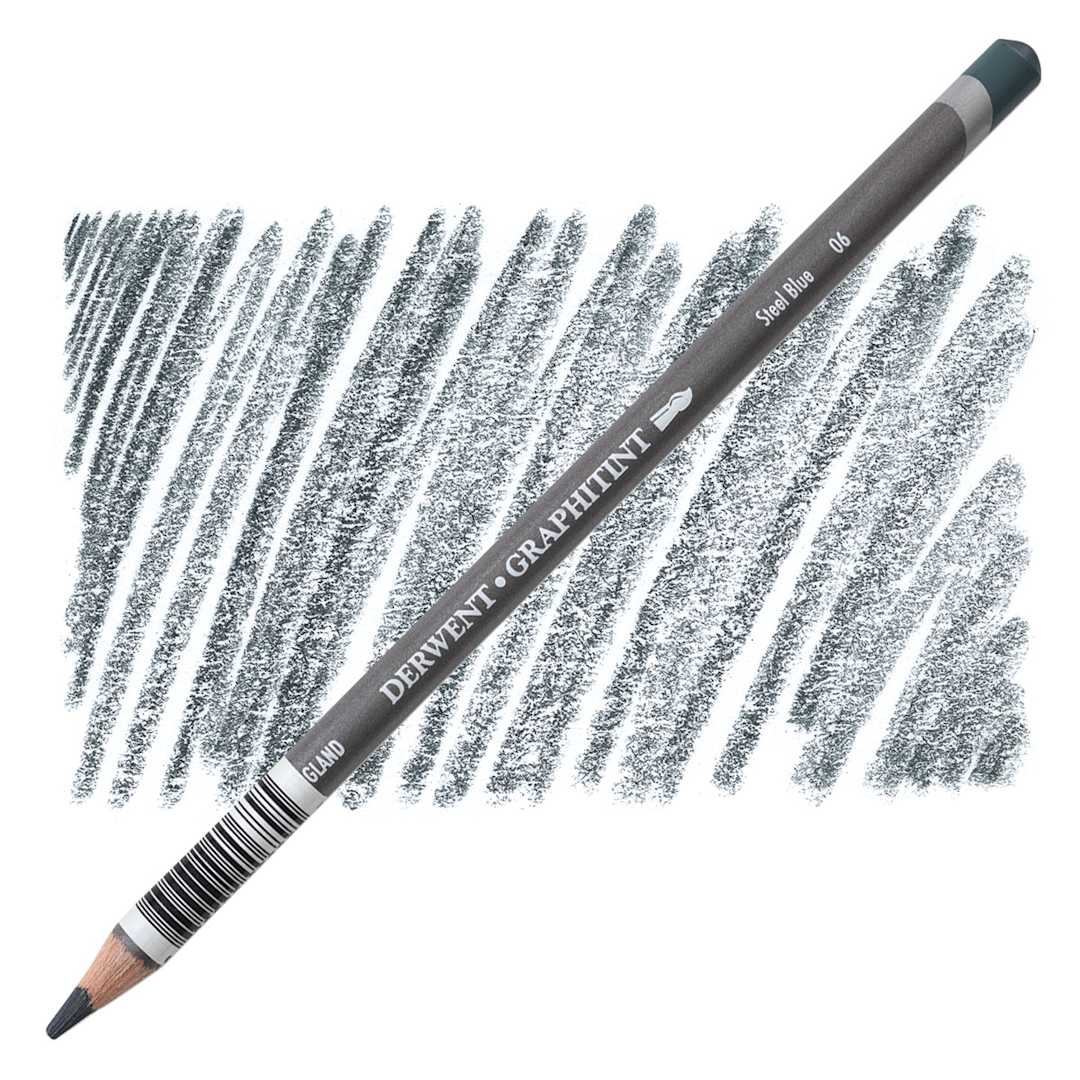 Open in modal - Derwent Graphitint Pencil - Steel Blue pencil and swatch