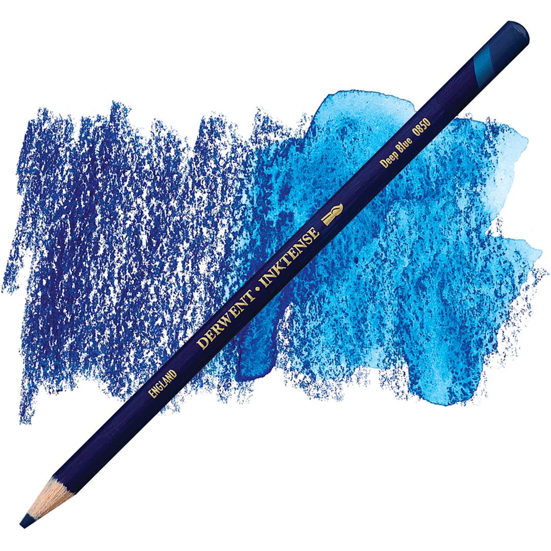 Open in modal - Derwent Inktense Pencil - Deep Blue pencil and swatch