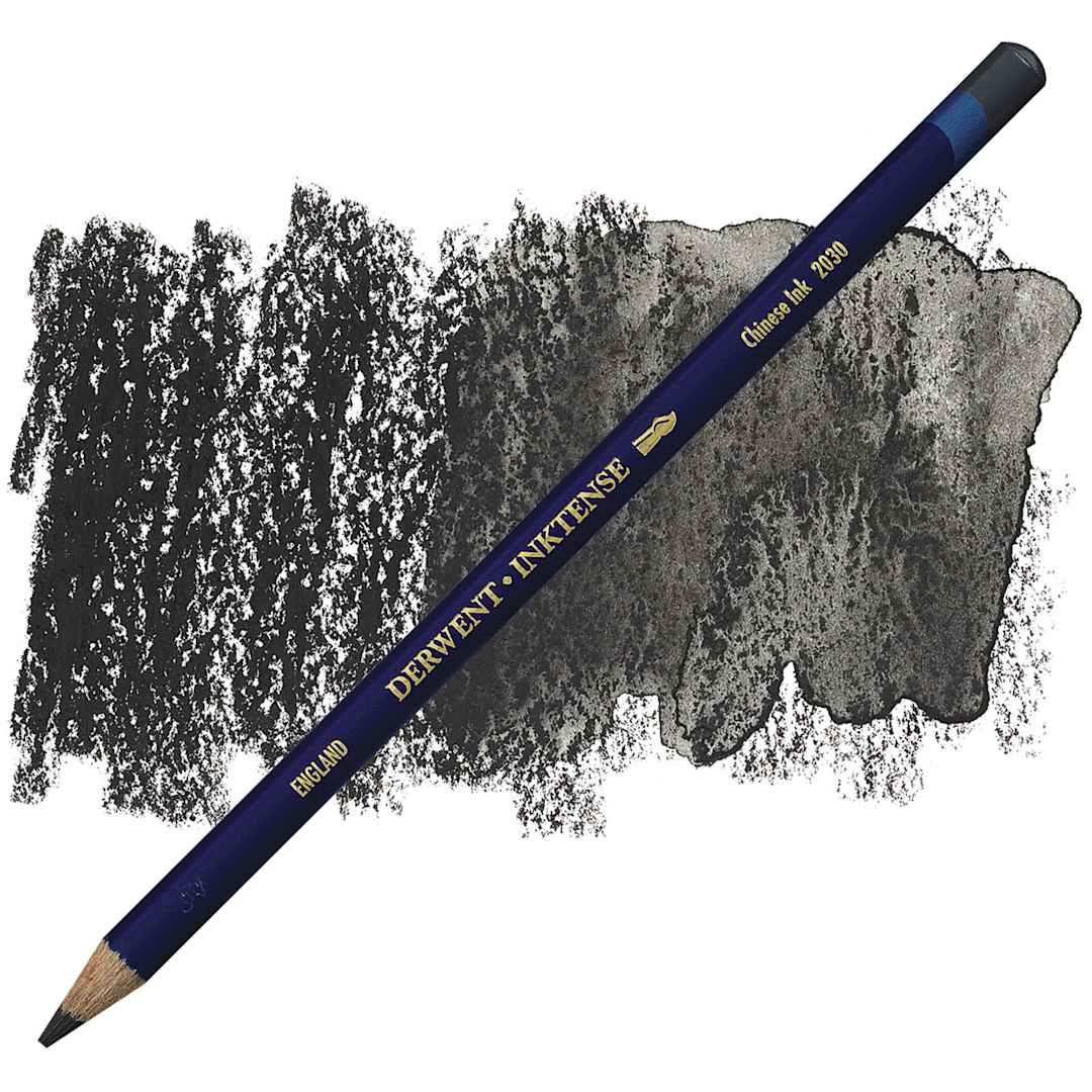 Open in modal - Derwent Inktense Pencil - Chinese Ink pencil and swatch
