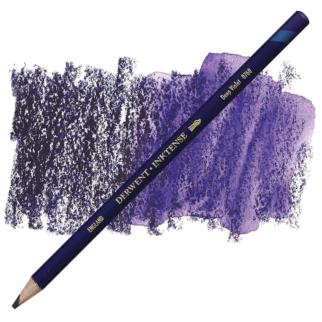 Open in modal - Derwent Inktense Pencil - Deep Violet pencil and swatch