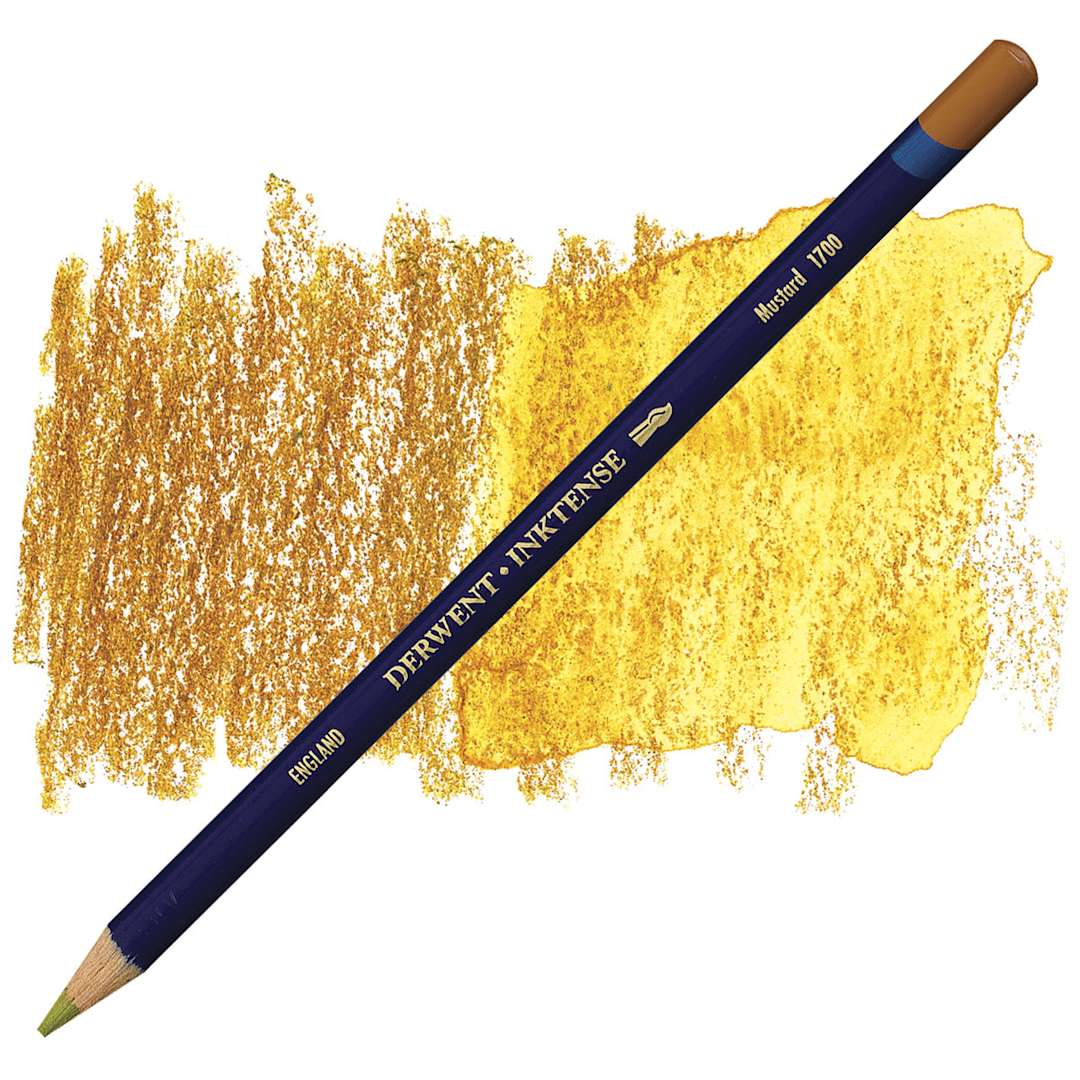 Open in modal - Derwent Inktense Pencil - Mustard pencil and swatch