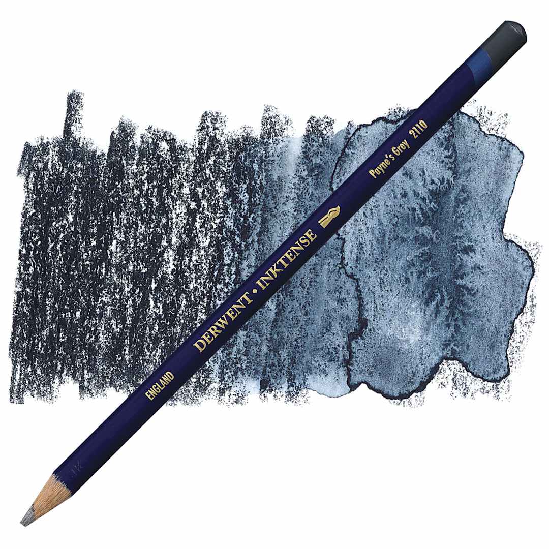 Open in modal - Derwent Inktense Pencil - Payne's Gray pencil and swatch