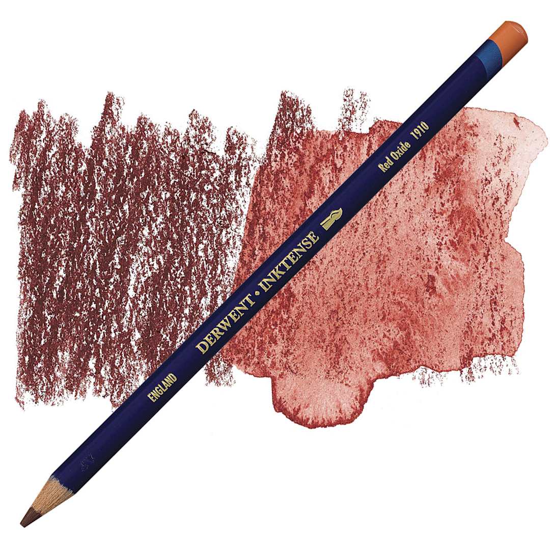 Open in modal - Derwent Inktense Pencil - Red Oxide pencil and swatch