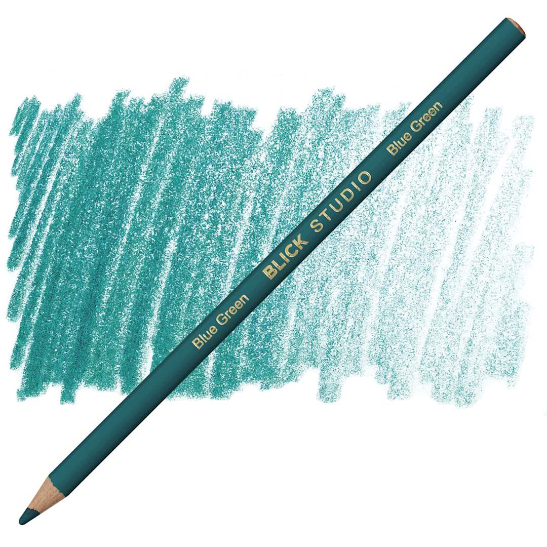 Open in modal - Blick Studio Artists' Colored Pencil - Blue Green pencil and swatch