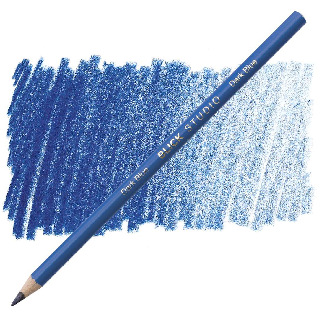 Open in modal - Blick Studio Artists' Colored Pencil - Dark Blue pencil and swatch