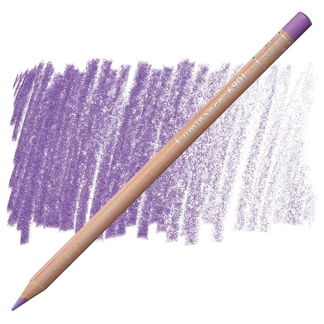 Open in modal - Caran d'Ache Luminance Colored Pencil - Manganese Violet pencil and swatch