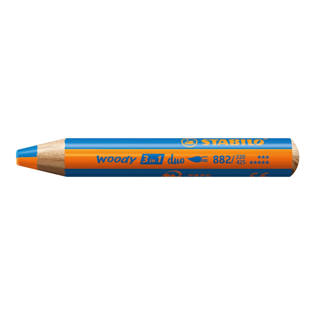 Open in modal - Stabilo Woody 3 in 1 Duo Pencil - Orange and Blue