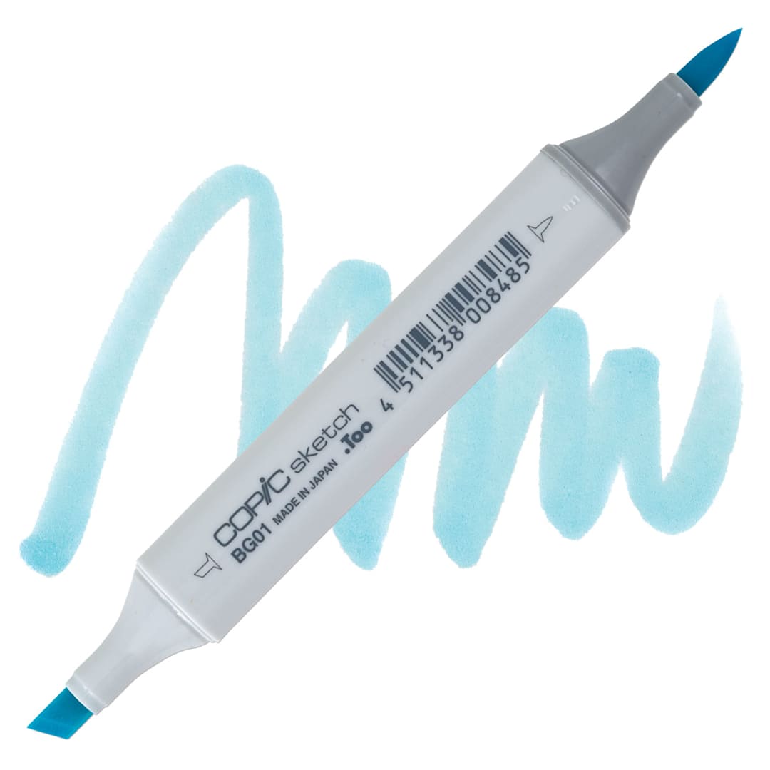 Open in modal - Copic Sketch Marker - Aqua Blue BG01 marker and swatch
