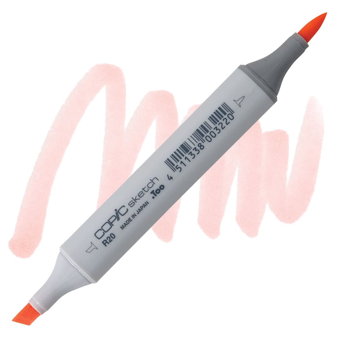 Open in modal - Copic Sketch Marker - Blush R20 marker and swatch