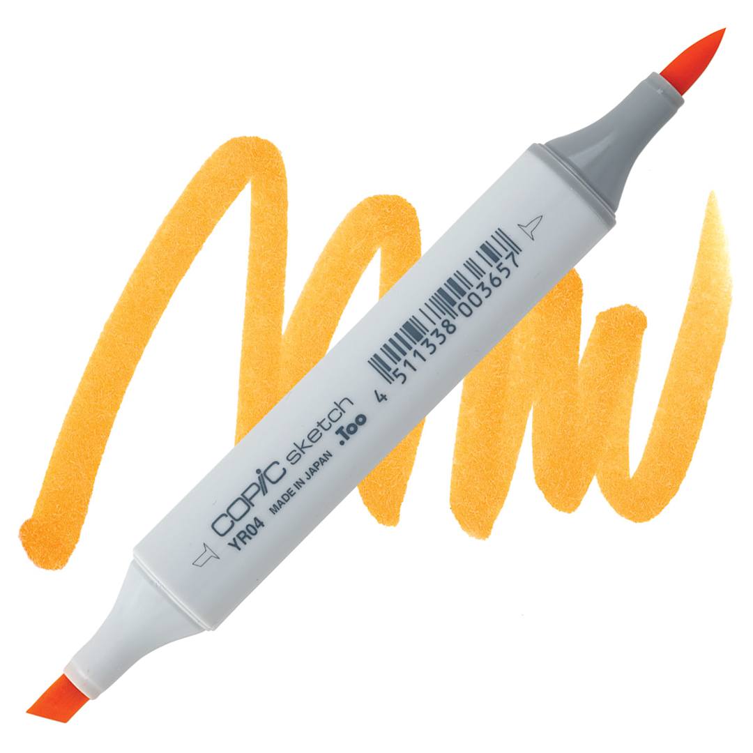 Open in modal - Copic Sketch Marker - Chrome Orange YR04 marker and swatch