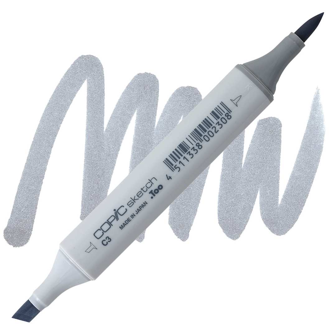 Open in modal - Copic Sketch Marker - Cool Gray C3 marker and swatch