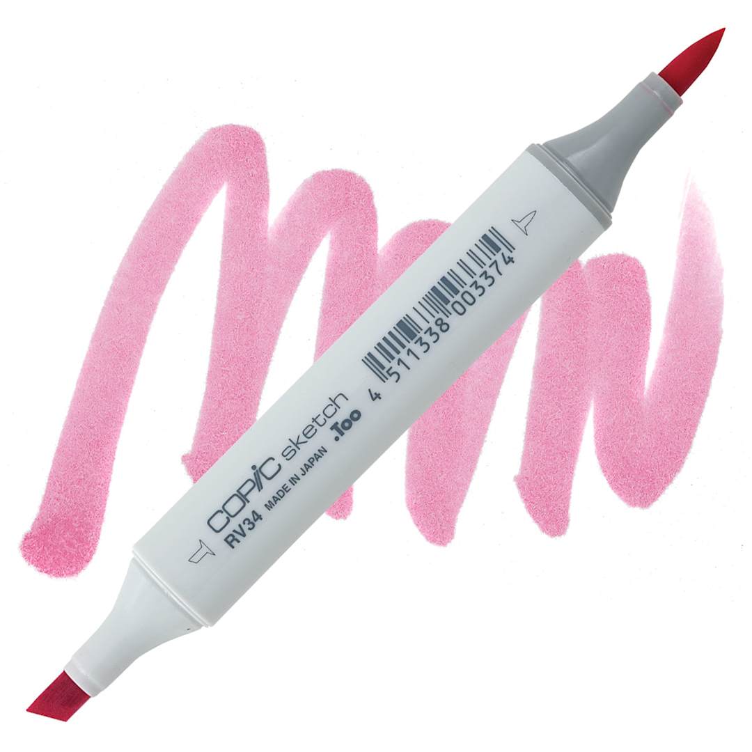 Open in modal - Copic Sketch Marker - Dark Pink RV34 marker and swatch