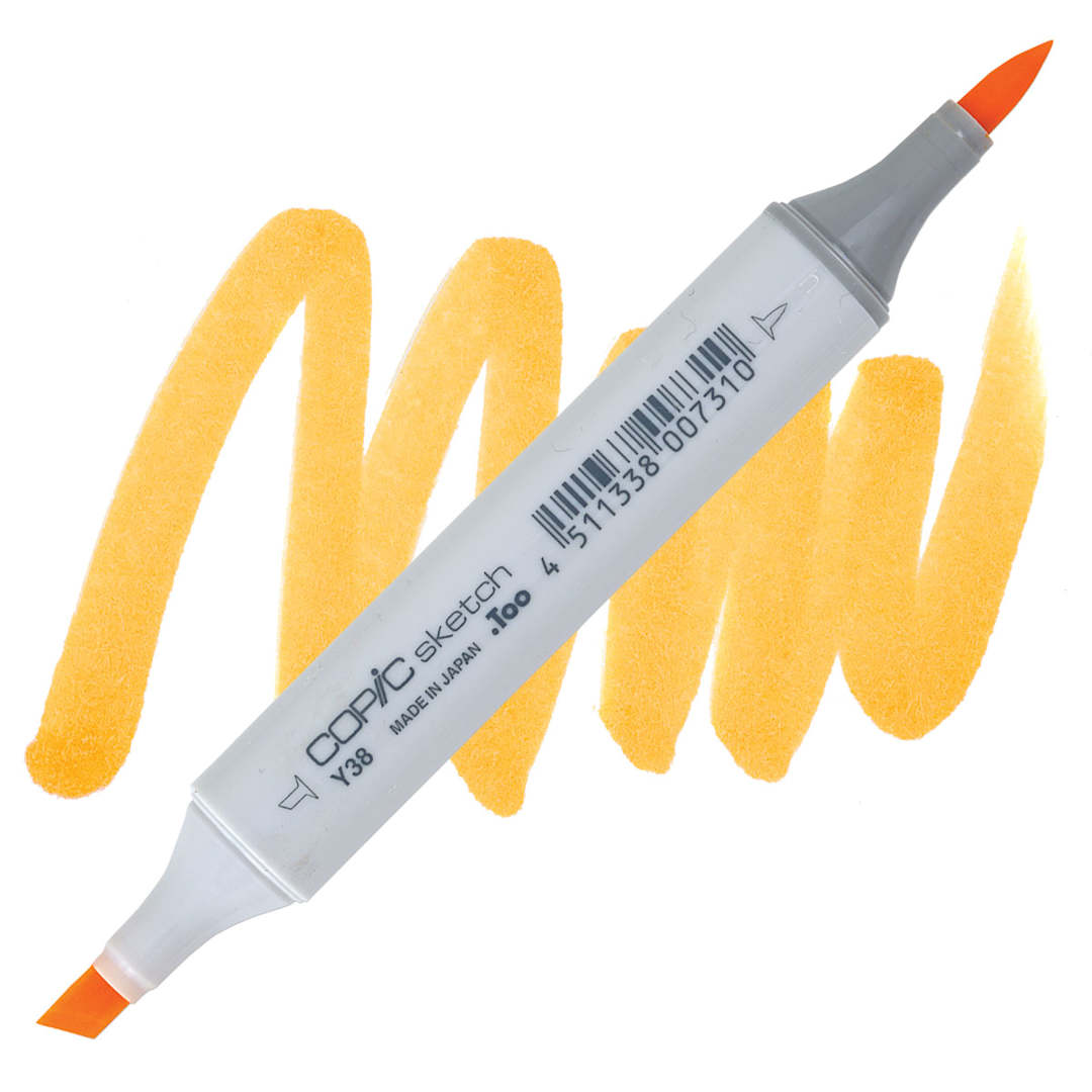 Open in modal - Copic Sketch Marker - Honey Y38 marker and swatch