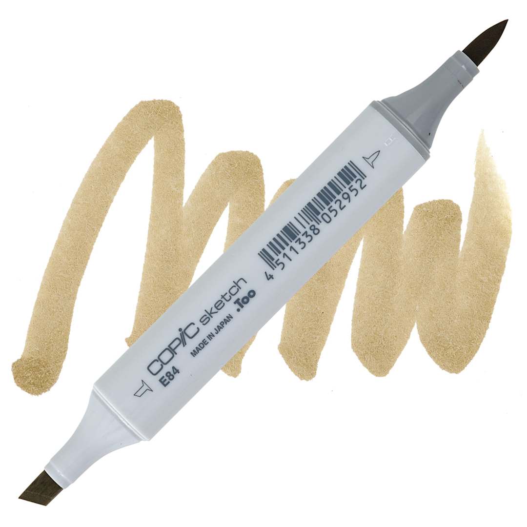 Open in modal - Copic Sketch Marker - Khaki E84 marker and swatch