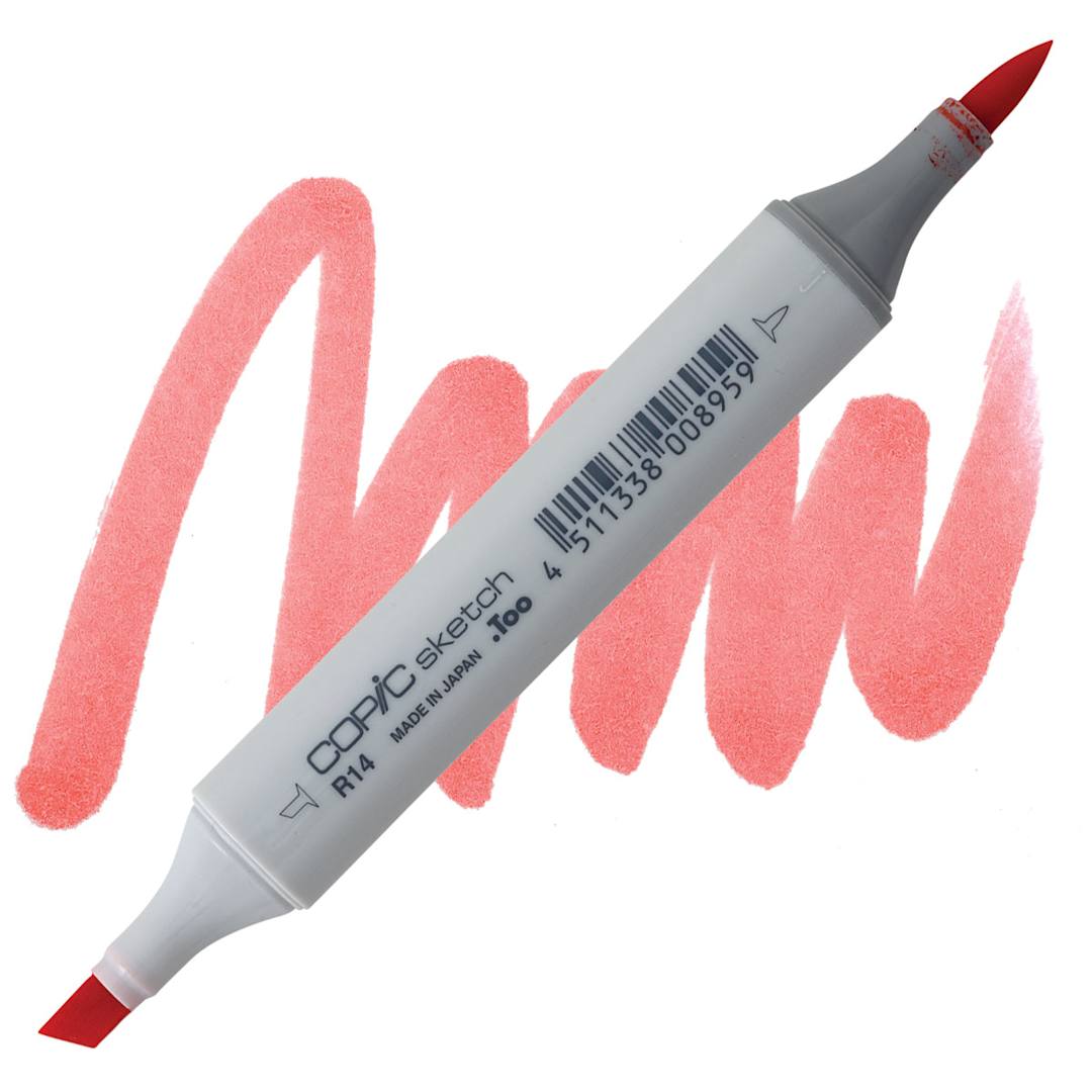 Open in modal - Copic Sketch Marker - Light Rouge R14 marker and swatch