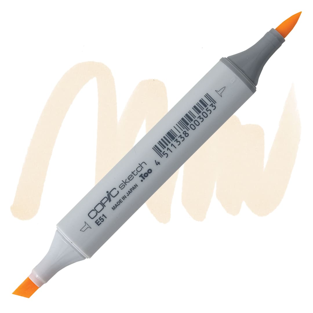 Open in modal - Copic Sketch Marker - Milky White E51 marker and swatch