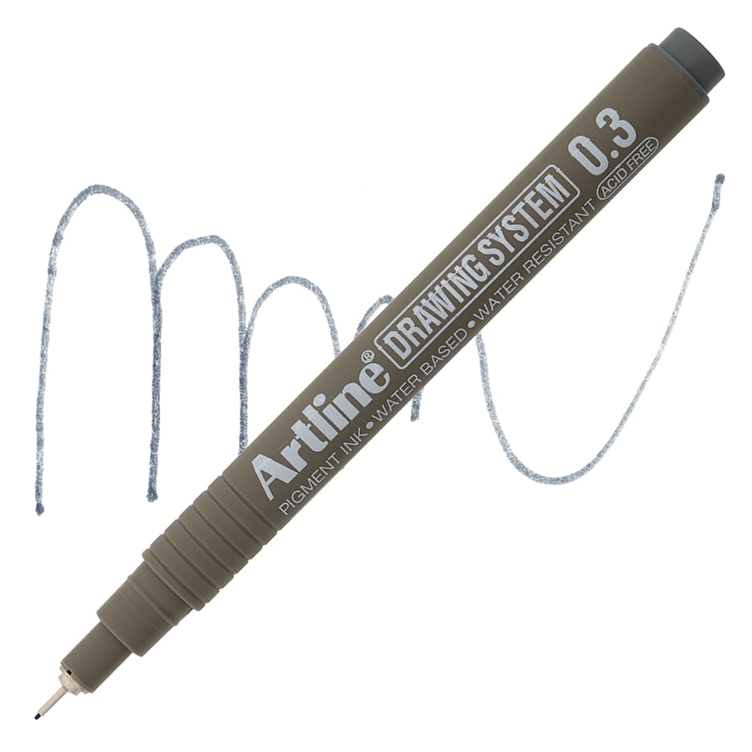 Open in modal - Artline Drawing Pen - Grey, 0.3 mm Tip pen with swatch