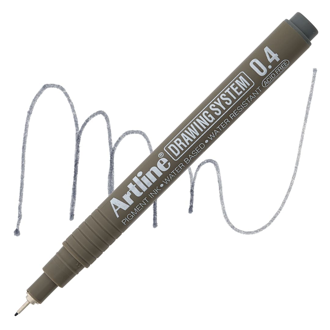 Open in modal - Artline Drawing Pen - Grey, 0.4 mm Tip pen with swatch