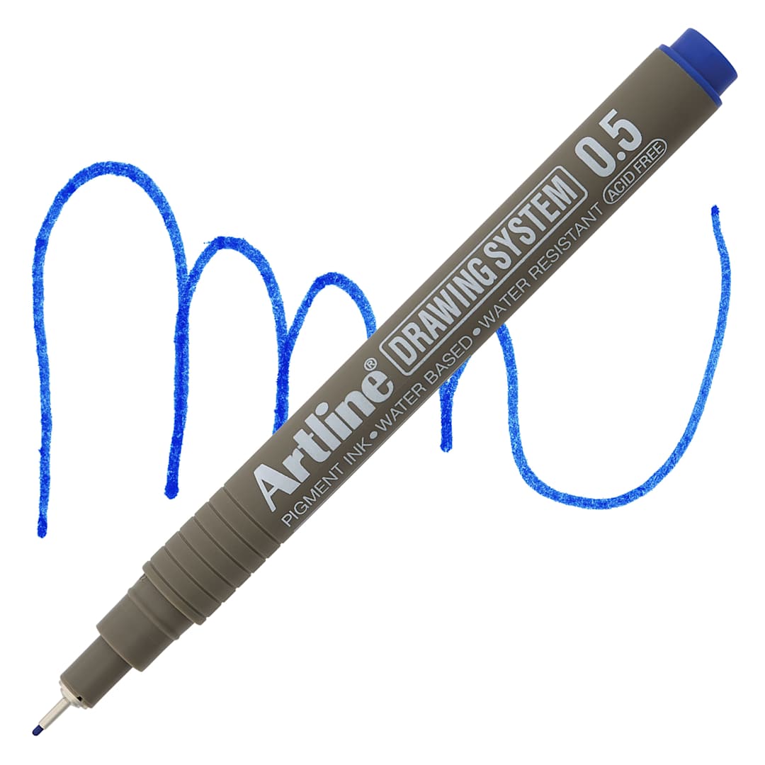 Open in modal - Artline Drawing Pen - Blue, 0.5 mm Tip pen with swatch