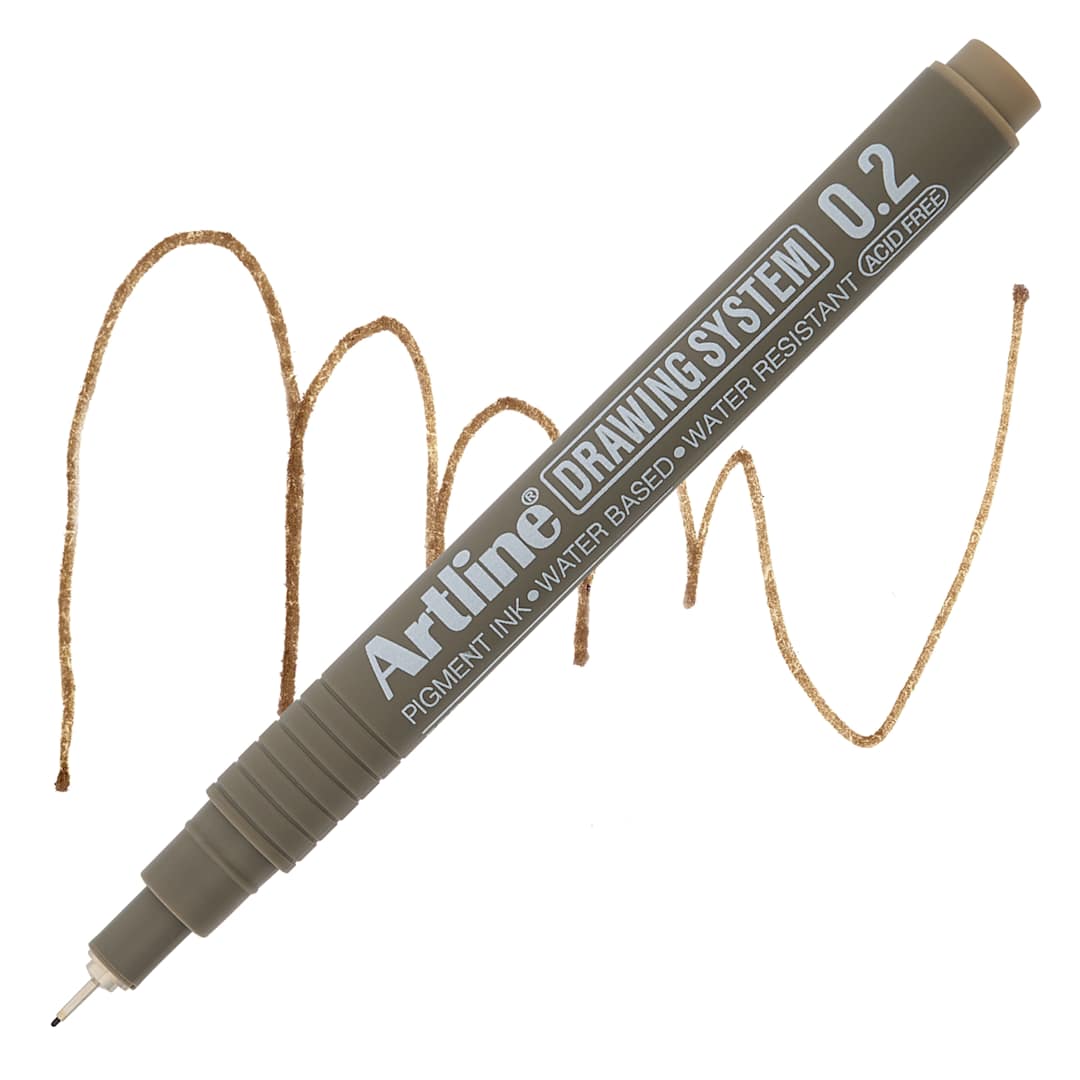 Open in modal - Artline Drawing Pen - Pale Brown, 0.2 mm Tip pen with swatch