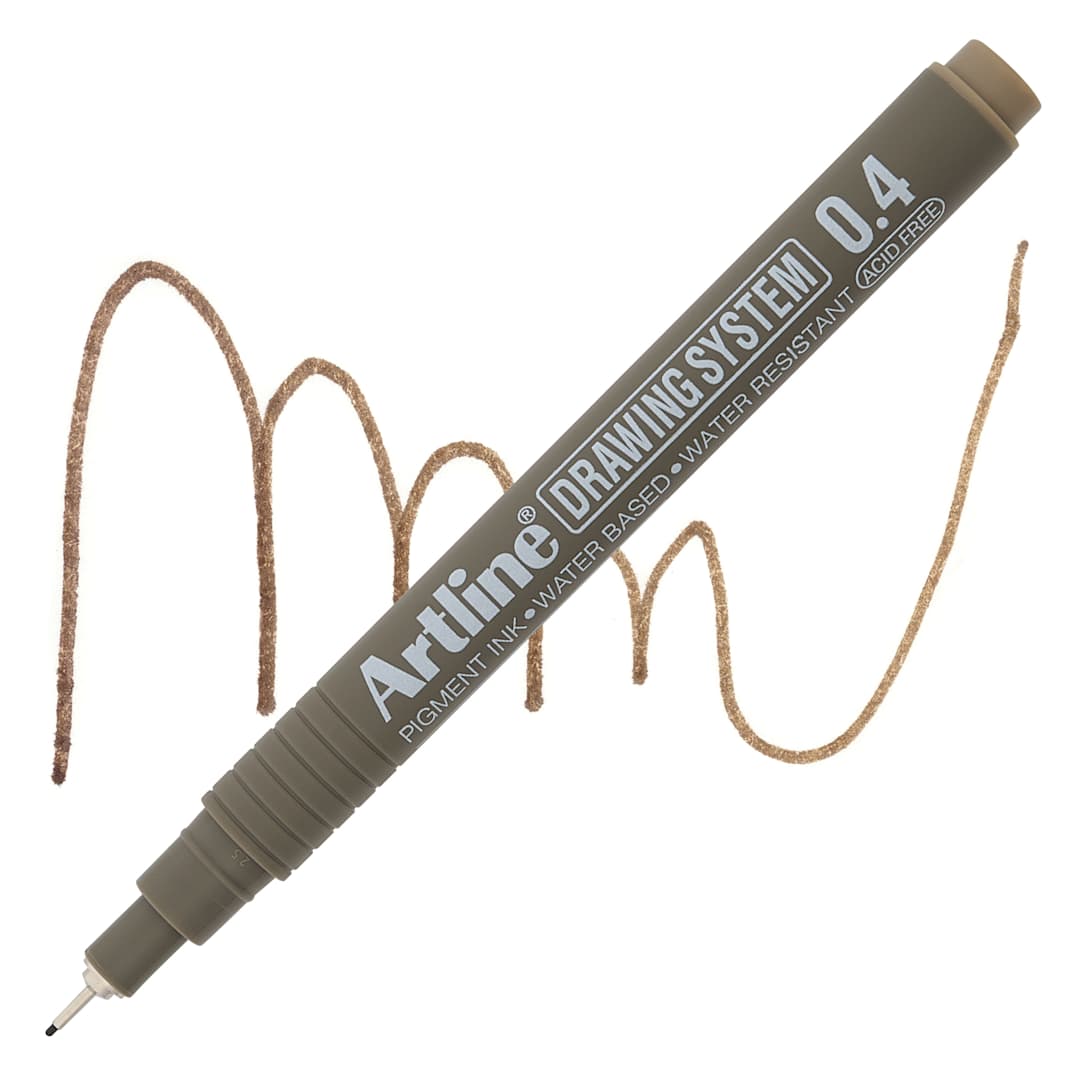 Open in modal - Artline Drawing Pen - Pale Brown, 0.4 mm Tip pen with swatch
