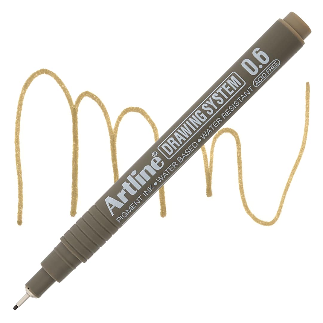 Open in modal - Artline Drawing Pen - Pale Brown, 0.6 mm Tip pen with swatch
