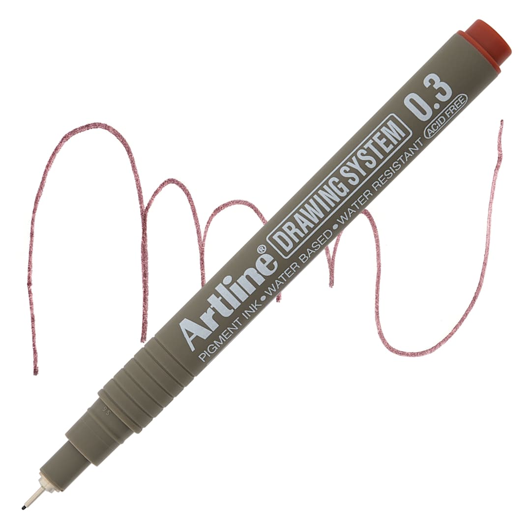 Open in modal - Artline Drawing Pen - Sepia, 0.3 mm Tip pen with swatch
