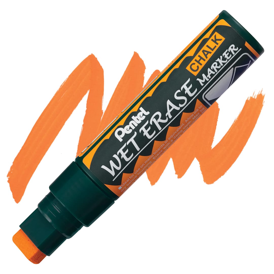 Open in modal - Pentel Wet Erase Chalk Markers - Jumbo Point, Orange marker and swatch