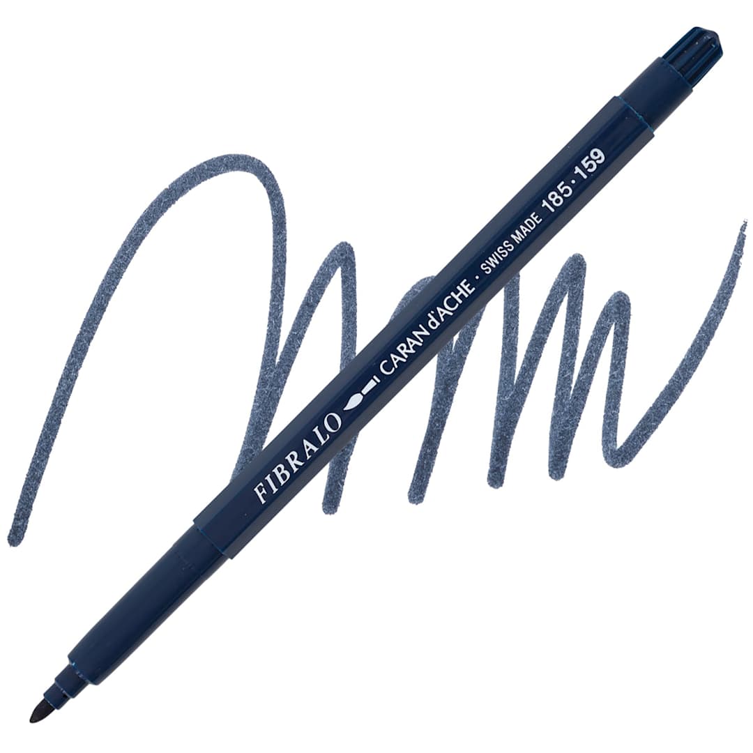 Open in modal - Caran d'Ache Fibralo Marker - Prussian Blue marker and swatch
