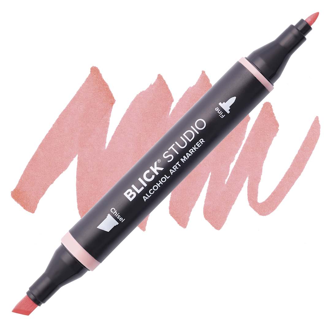 Open in modal - Blick Studio Alcohol Art Marker - 123 Soft Coral, swatch and marker