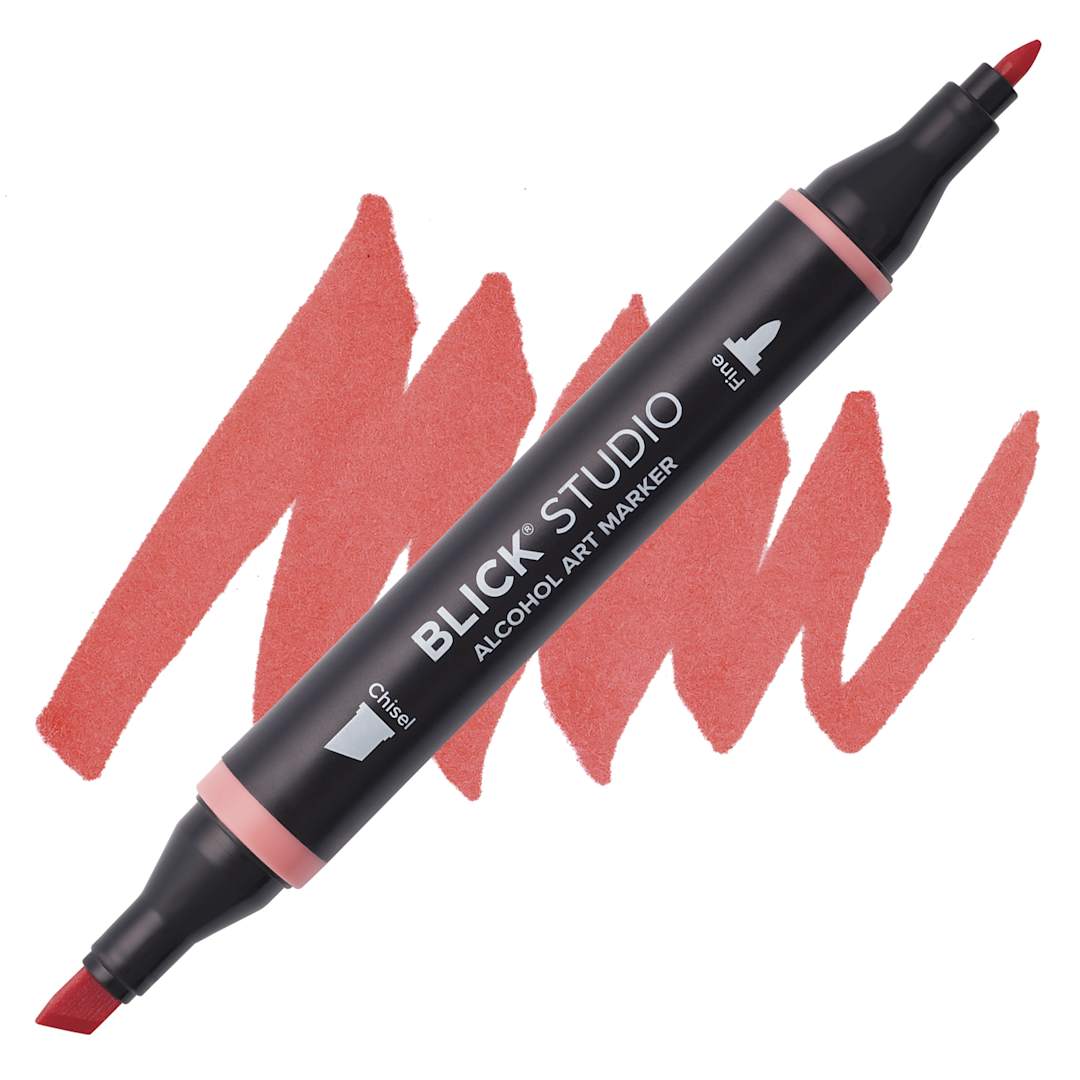 Open in modal - Blick Studio Alcohol Art Marker - 019 Poppy, swatch and marker