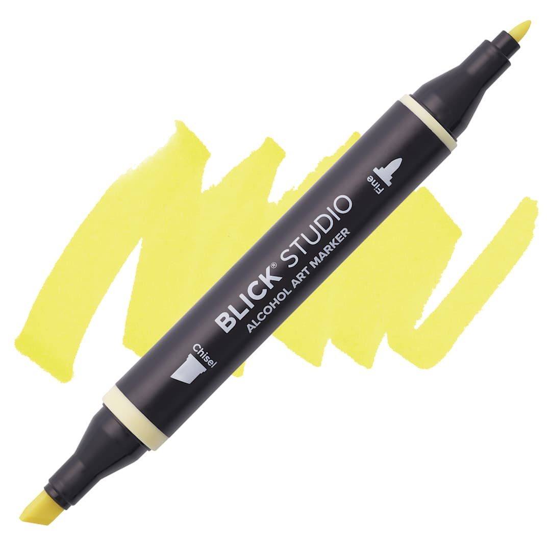 Open in modal - Blick Studio Alcohol Art Marker - 337 Lemonade, swatch and marker