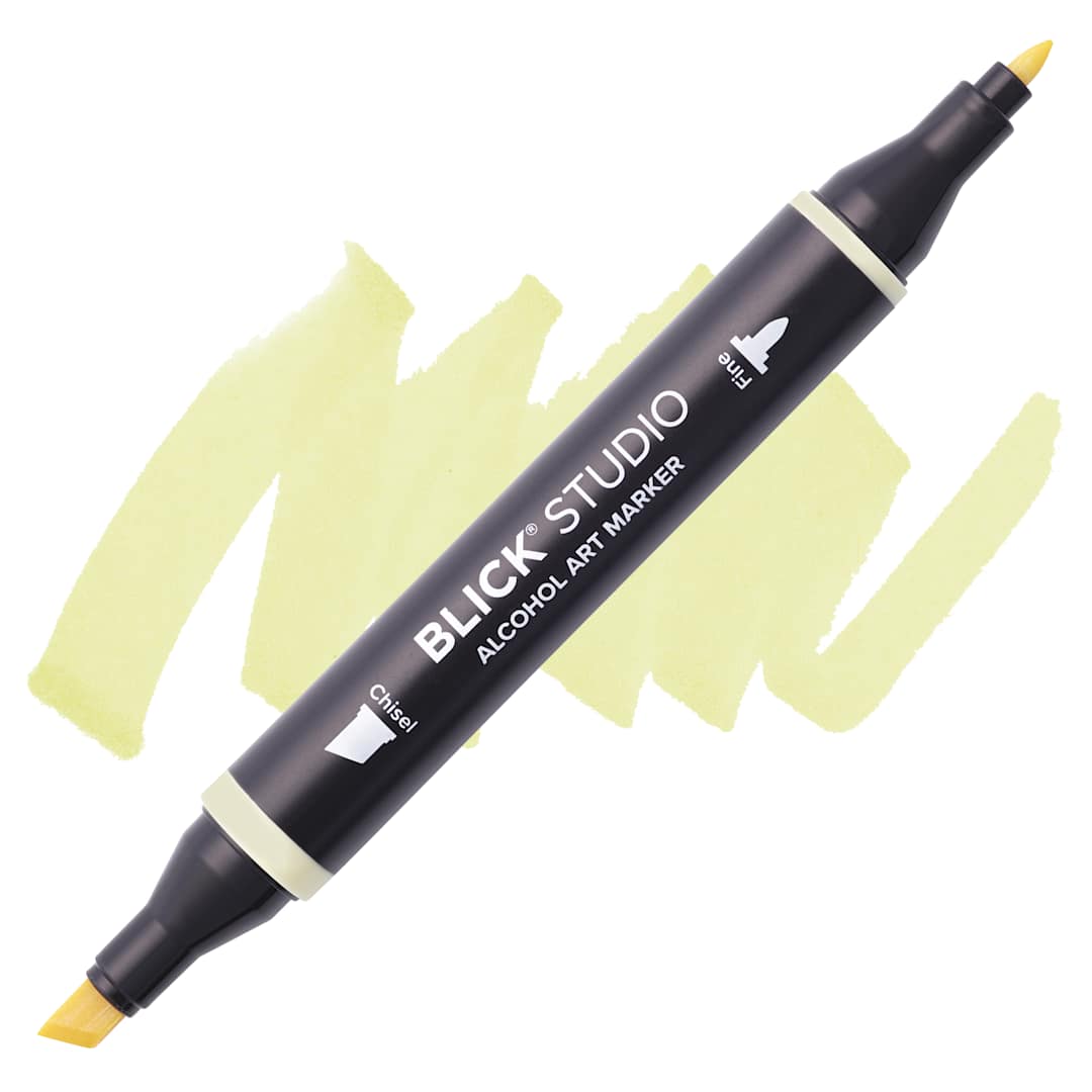Open in modal - Blick Studio Alcohol Art Marker - 096 Buttercream, swatch and marker