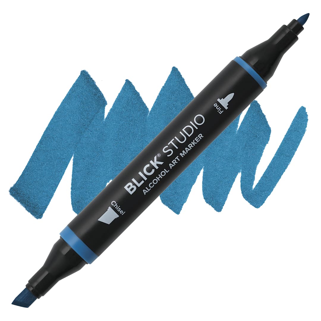 Open in modal - Blick Studio Alcohol Art Marker - 538 Sorrento Blue, swatch and marker