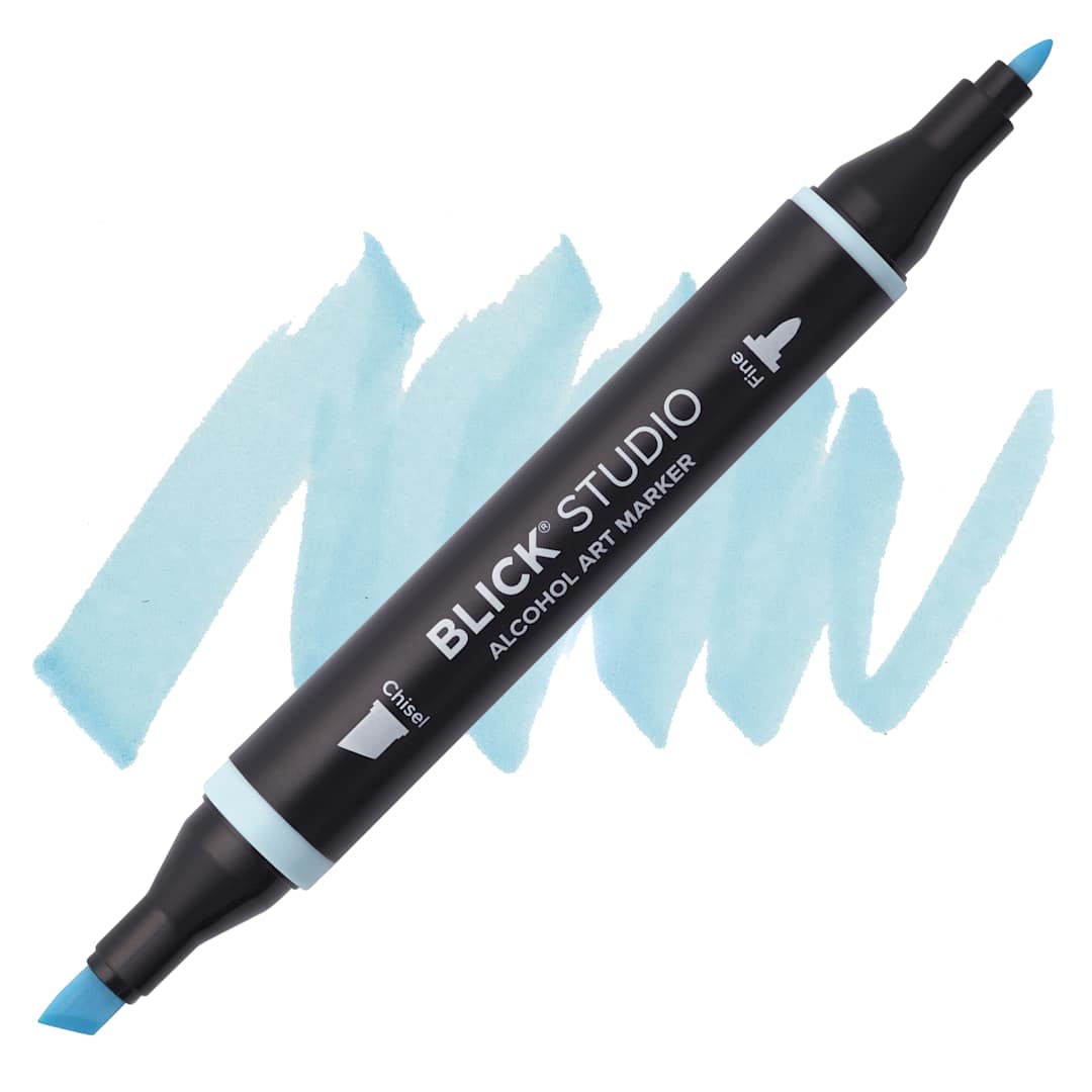 Open in modal - Blick Studio Alcohol Art Marker - 015 Horizon Blue, swatch and marker