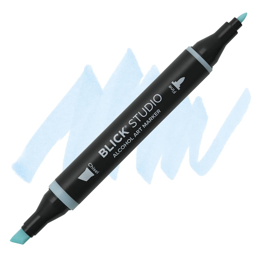 Open in modal - Blick Studio Alcohol Art Marker - 531 Ice Blue, swatch and marker