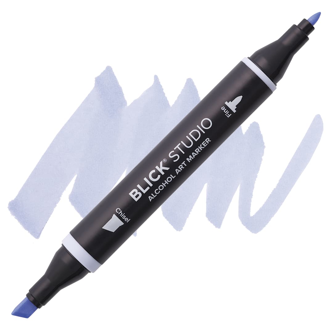 Open in modal - Blick Studio Alcohol Art Marker - 065 Light Periwinkle, swatch and marker