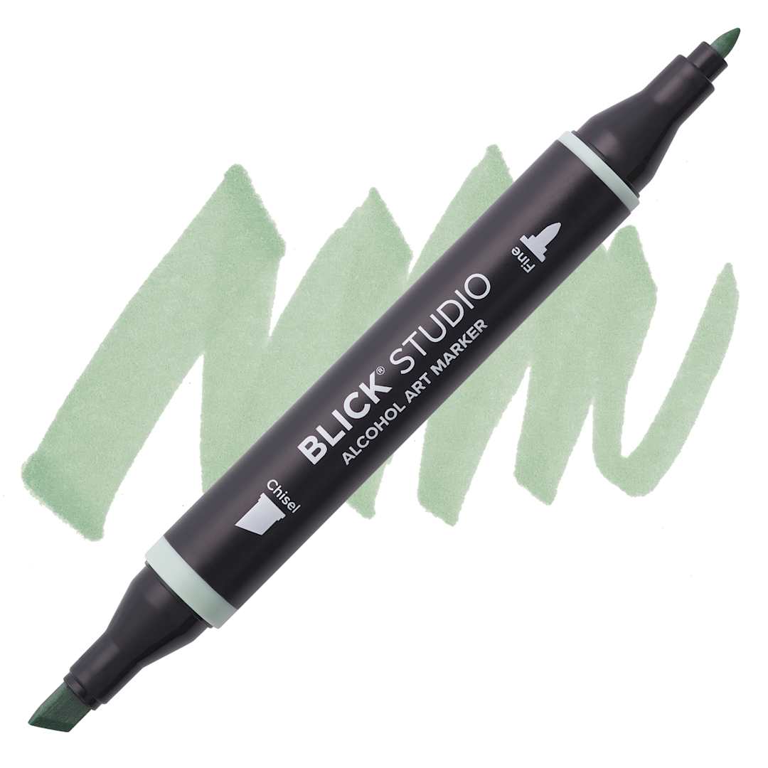 Open in modal - Blick Studio Alcohol Art Marker - 088 Sage, swatch and marker
