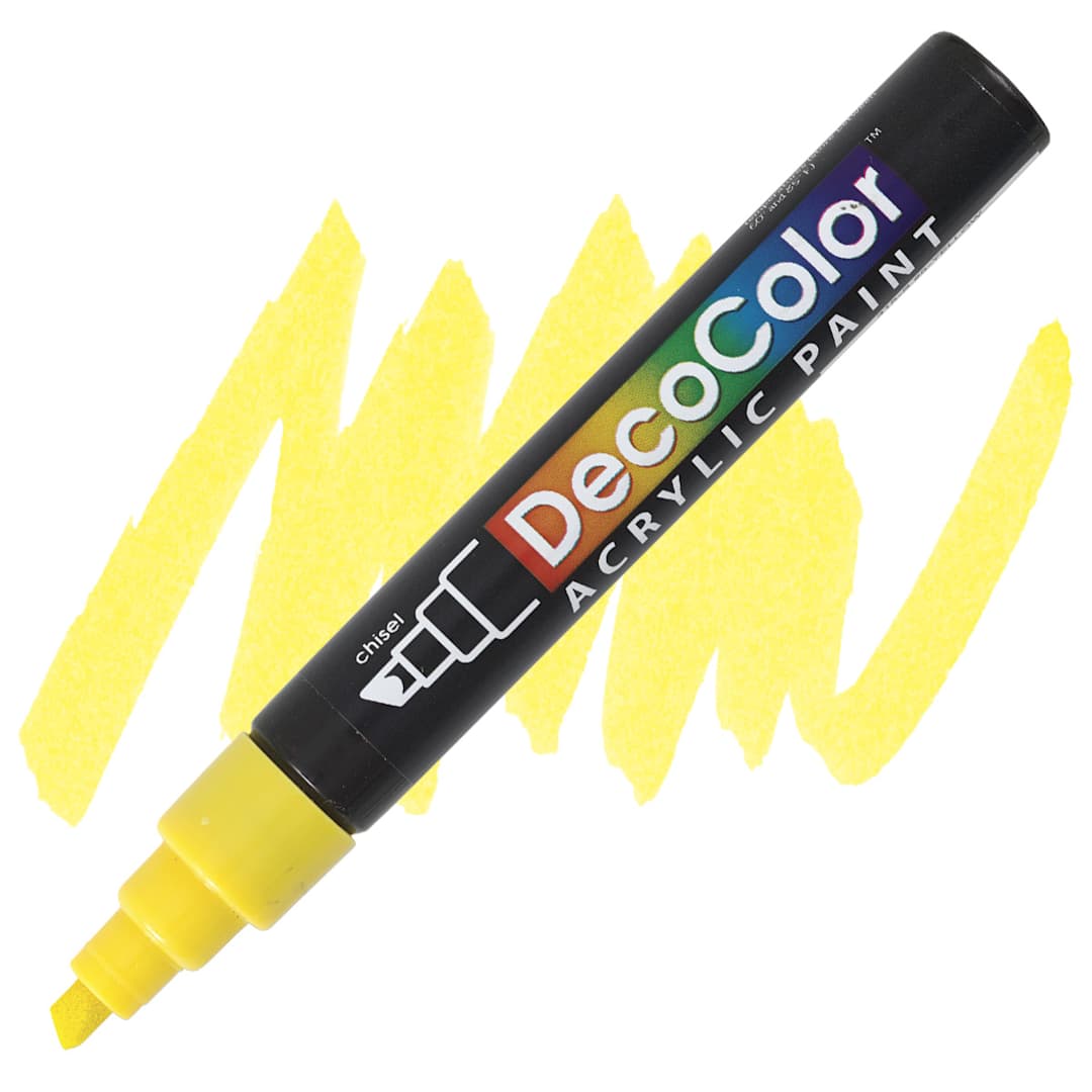 Open in modal - Decocolor Acrylic Paint Marker - Yellow marker and swatch