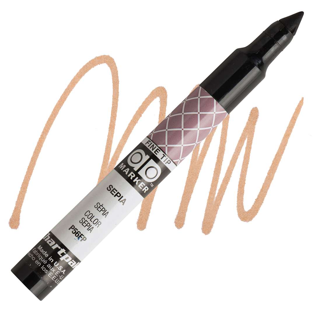 Open in modal - Chartpak Fine Tip Ad Marker - Sepia marker and swatch